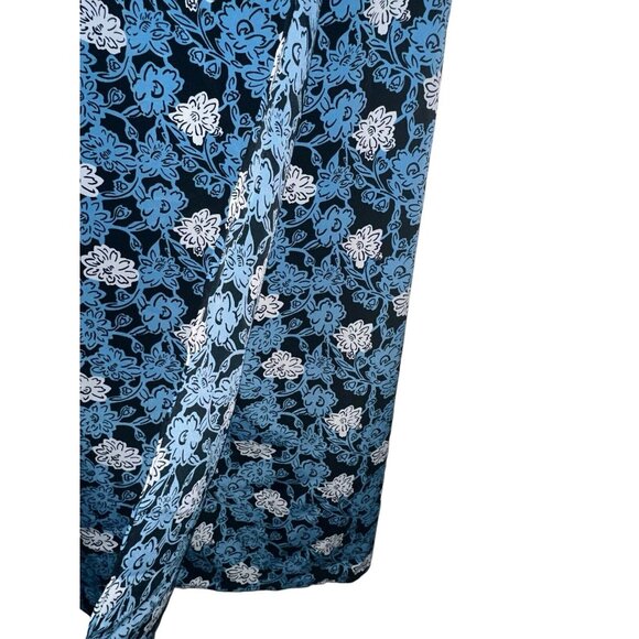 Vintage 90s R-Wear Rampage Wrap Maxi Skirt Juniors Sz 7 Blue Floral Hawaiian Y2K - Picture 2 of 7